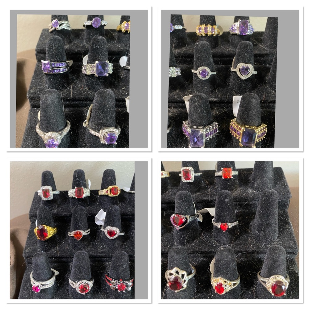 Red / Pink / Purple Rings Sizes 7-8 - Picture 5 of 8